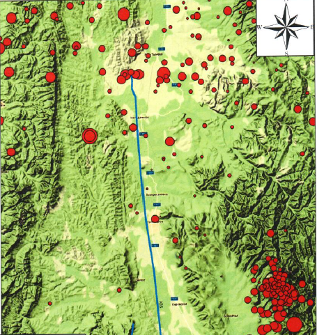 Определение активности сегментов тектонического разлома